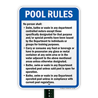 Pennsylvania Pool Rules Sign