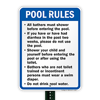 Virginia Pool Rules Sign