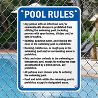Pool Rules Sign for Rhode Island