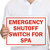 Emergency Shutoff Switch For Spa Sign