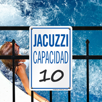 Jacuzzi Capacidad Spanish Maximum Capacity Sign