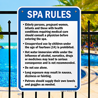 Virginia Spa Rules Sign