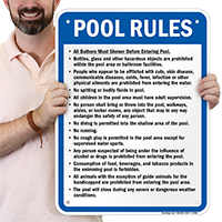 Pool Rules Safety Sign