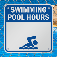 Swimming Pool Hours Blank Write-On Sign