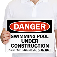 Swimming Pool Under Construction Sign