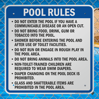 Pool Rules Sign for Wisconsin