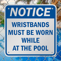 Swimming Pool Entry Requirement Sign
