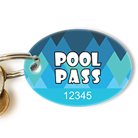 Pool Pass Bubbles Tag In Oval Shape