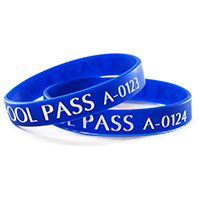 Debossed Silicone Wristband Pool Passes