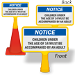 Children Under 14 to Accompanied ConeBoss Pool Sign