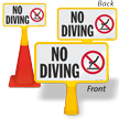 No Diving ConeBoss Pool Sign