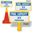 Pool Capacity Persons Custom ConeBoss Swimming Pool Sign