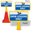 Swim Lessons Only ConeBoss Pool Sign