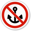 No Anchoring Symbol ISO Prohibition Circular Sign
