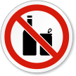 No Bottles Cans ISO Sign
