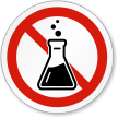 No Chemicals, Lab Safety Symbol ISO Prohibition Sign