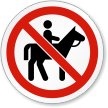 No Horse Riding Symbol ISO Prohibition Circular Sign
