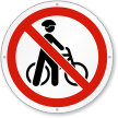 Do Not Walk Your Bike ISO Prohibition Sign