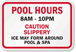 Custom Pool Hours Caution Sign