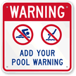 Custom Warning No Swimming No Diving Sign