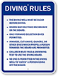 Diving Rules Custom Sign