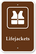 Lifejackets Campground Park Sign