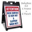 Deck Surface Hot & Slippery Sign