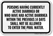 California Diarrhea Notice Pool Sign