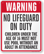 Nebraska No Lifeguard On Duty Sign