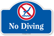 No Diving Dome Top Sign