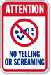 No Yelling Or Screaming Pool Sign