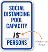Social Distancing Pool Capacity Write-on Number of Persons Social Distancing Pool Capacity Sign