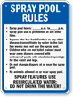 Spray Features Use Recirculated Water Pool Rules Sign