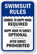 Swimsuit Rules Sunrise To Happy Hour Required Pool Sign