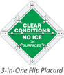 Slippery Ice On Surfaces, Possible Slip Flip Placards