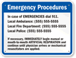 Custom Emergency Contact Information Sign for Colorado