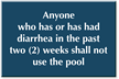 Diarrhea Do Not Use The Pool Engraved Sign