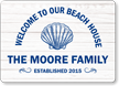 Beach House Family Name Personalized Sign