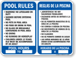 Bilingual Pool Area Rules and Timings Sign