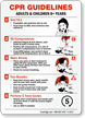 CPR Guidelines Adults Children 8+ Years Sign