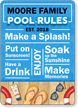 Family Name Personalized Pool Sign With Fun Graphics