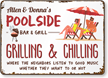 Family Name Personalized Poolside Bar Grill Sign