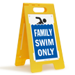 Family Swim Only Floor Sign