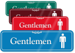 Gentlemen With Male Pictogram Restroom ShowCase Wall Sign
