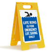 Life Ring Is For Emergency Life Saving Only Floor Sign