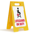 Lifeguard On Duty Floor Sign