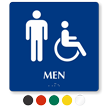 Men And Handicap Pictogram Braille Restroom Sign