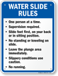 Water Slide Rules Sign for New York