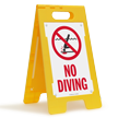 No Diving Floor Sign