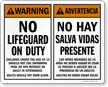 Advertencia No Hay Salva Vidas Presente Bilingual Sign